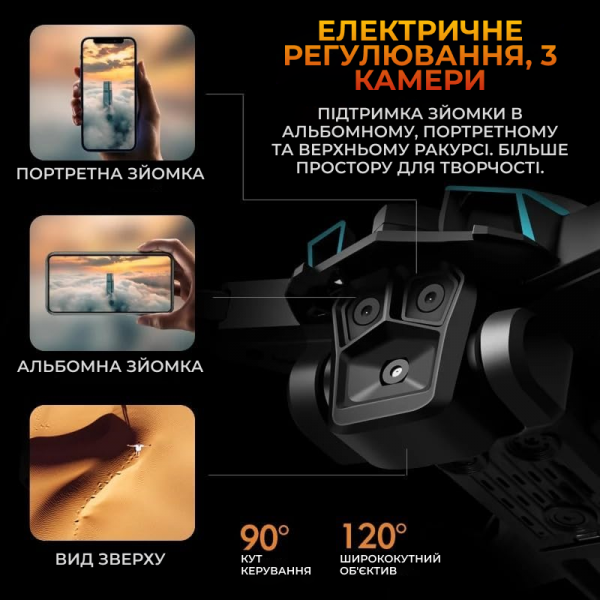 Дрон K12 с камерой Квадрокоптер в подарок для детей и взрослых