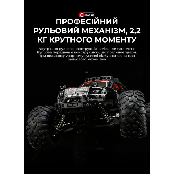 Машинка на радиоуправлении KF 11 1:16 4WD радиоуправляемый автомобиль Монстер трак 40 км/ч 2 аккумулятора
