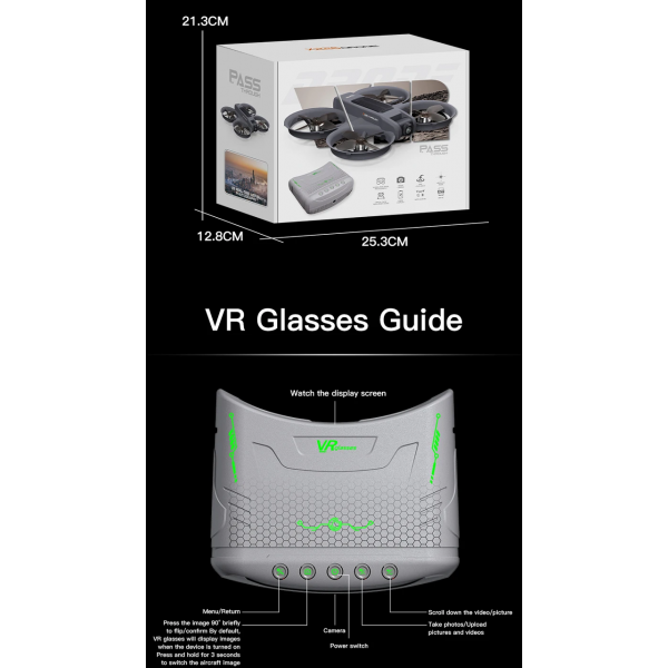 X226 — квадрокоптер с камерой 8K + очки в комплекте