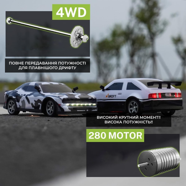 Радиоуправляемая дрифт-машина SJY S921 1:16 4WD RC дрифт автомобиль с LED и двумя аккумуляторами