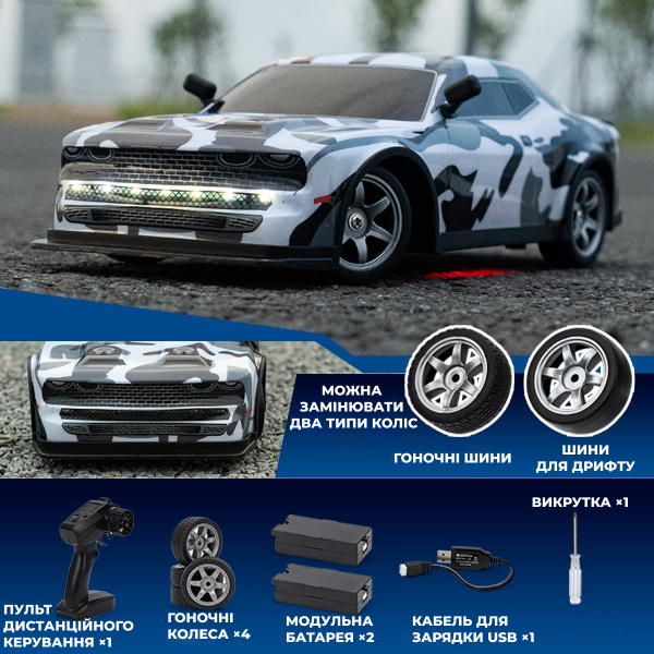 Радиоуправляемая дрифт-машина SJY S922 1:16 4WD RC дрифт автомобиль с LED и двумя аккумуляторами