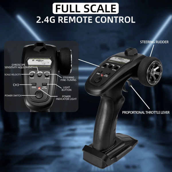 Радиоуправляемая дрифт-машина FQD10 1:20 4WD Машинка на пульте RC авто 20 км/ч полный привод с двумя акб