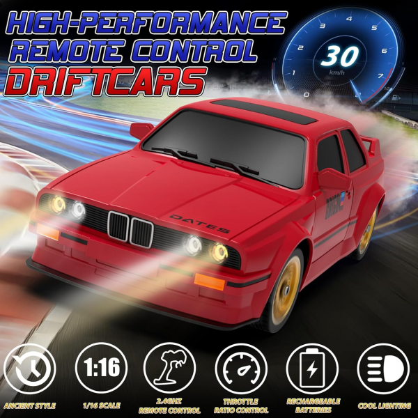 Радиоуправляемая дрифт-машина BMW E30 RC Дрифт-кар 1:16 30 км/ч 4WD с полным приводом + сменные шины