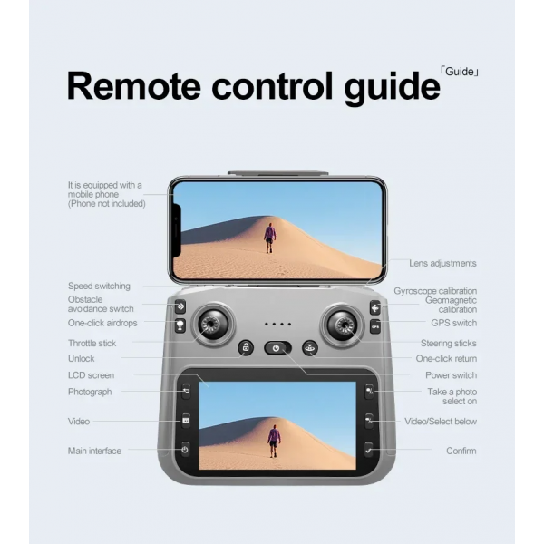 Квадрокоптер K19 MAX Дрон с 5.9-дюймовым экраном дальность до 1200 до 20 мин полета + кейс/коробка