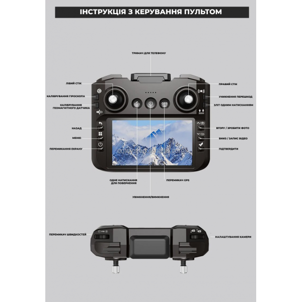 Квадрокоптер S187 Дрон с 3-осевой стабилизацией и 4.5" экраном до 2 км. .время полета 25 мин + кейс