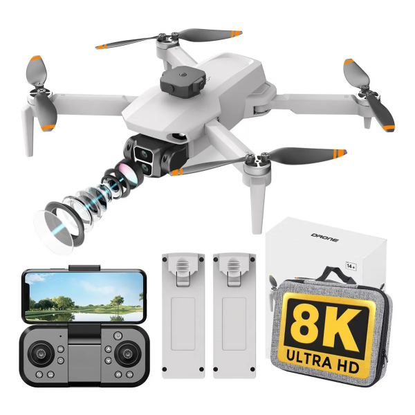 Квадрокоптер L106MAX для съемки – двойная камера, пульт, до 150 м. Радиоуправляемый дрон,+ чехол