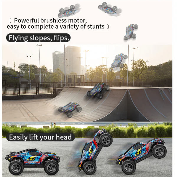 Большая машинка на пульте KF10 1:10 машинка на пульте управления 4WD, 50 км/ч полный привод, LED свет