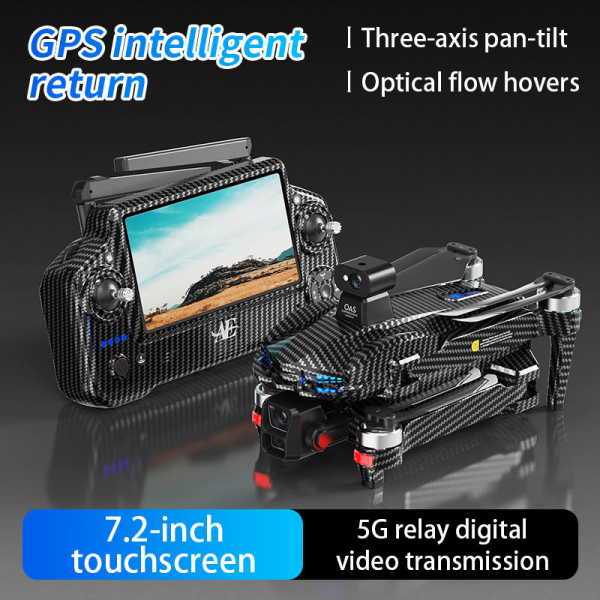 Профессиональный Квадрокоптер AE60 Ultra 10 км, 4K камерой 3-осевым стабилизатором и экраном в пульте