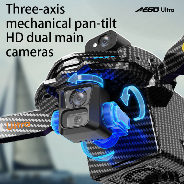 Профессиональный Квадрокоптер AE60 Ultra 10 км, 4K камерой 3-осевым стабилизатором и экраном в пульте