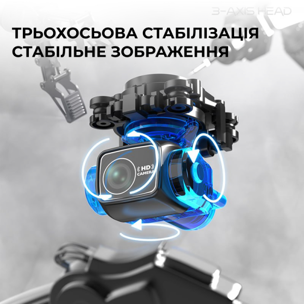 Квадрокоптер Дрон RX109 с 4.5" экраном, 3-осевой подвес, 4K, до 3 км дальность, 25 мин полета /2 аккумулятора