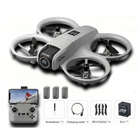 Квадрокоптер Дрон GT3 для начинающих, детский квадрокоптер с защитой винтов + до 20 мин полета / 3 АКБ