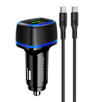 АЗП Borofone BZ14A Mercury PD20W+QC3.0 3A (1USB-A/1C) + кабель Type-C to Type-C