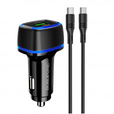 АЗП Borofone BZ14A Mercury PD20W+QC3.0 3A (1USB-A/1C) + кабель Type-C to Type-C