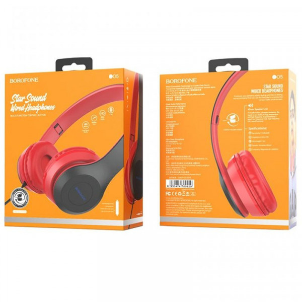 Накладні навушники Borofone BO5 (3.5mm/1.2m)