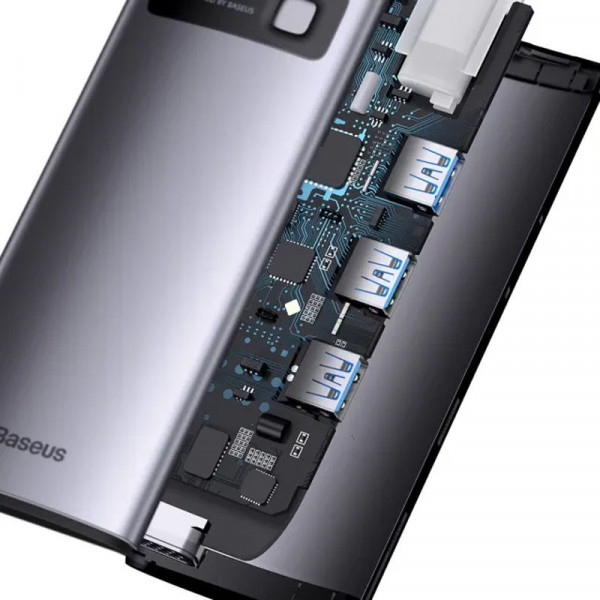 Перехідник HUB Baseus Metal Gleam Series 6-in-1 Multifunctional Type-C (WKWG080013)