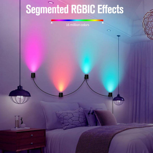 Настінна LED лампа RGB Intelligent wall lamp 6 pcs with Bluetooth European plug with app