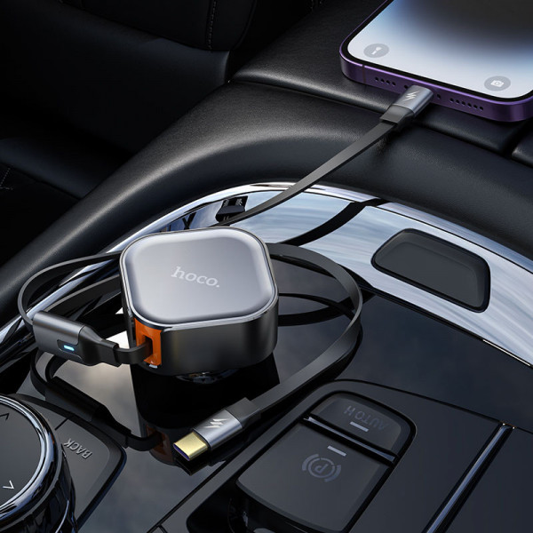 АЗП Hoco NZ13 Clever PD30W + висувний кабель Type-C and Lightning