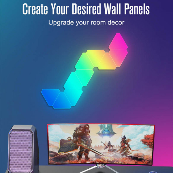 Настінний світильник Smart Triangular Quantum Light SAL-012B Bluetooth USB interface with app 10pcs