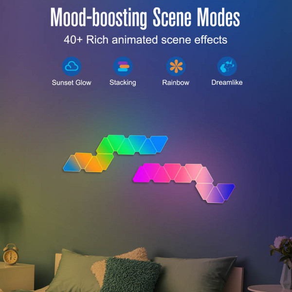 Настінний світильник Smart Triangular Quantum Light SAL-012B Bluetooth USB interface with app 10pcs