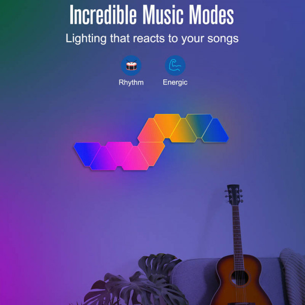 Настінний світильник Smart Triangular Quantum Light SAL-012B Bluetooth USB interface with app 10pcs