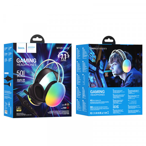 Уцінка Накладні навушники Hoco W109 Plus Rich USB7.1 channel gaming (USB/2m)