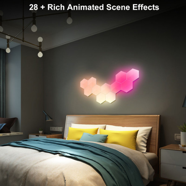 Уцінка Модульный настінний світильник LED RGB 5V соты SAL-011B 6pcs Bluetooth USB with app