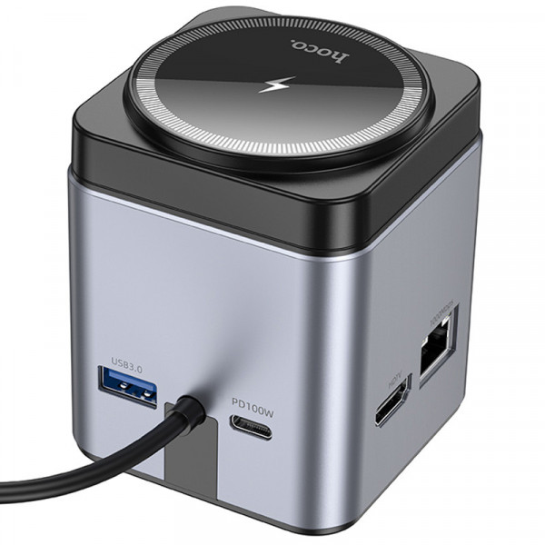 Перехідник HUB Hoco HB49 Effortless 9in1 100W з БЗП