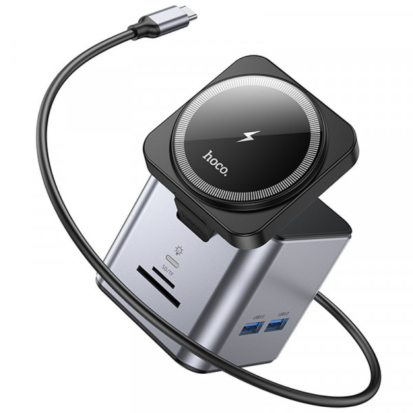 Перехідник HUB Hoco HB49 Effortless 9in1 100W з БЗП