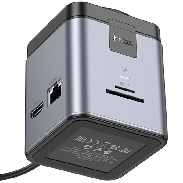 Перехідник HUB Hoco HB49 Effortless 9in1 100W з БЗП