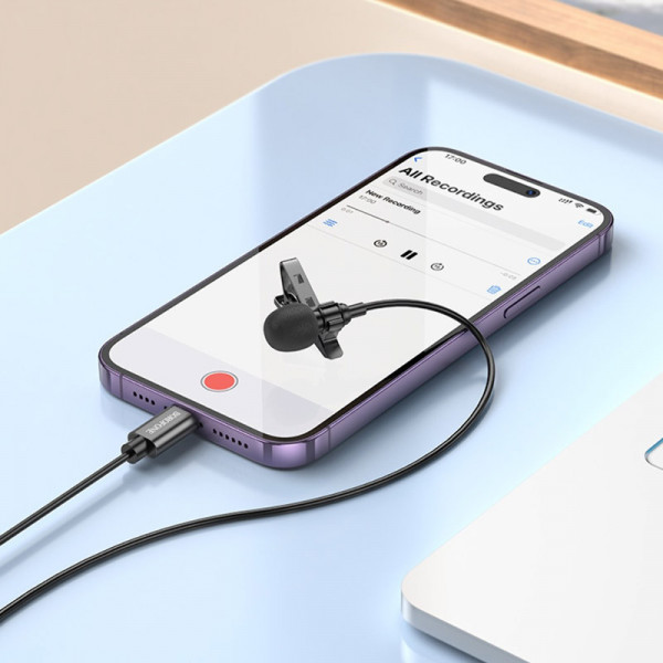 Мікрофон петличний Borofone BFK11 Elegant lavalier Lightning (2m)