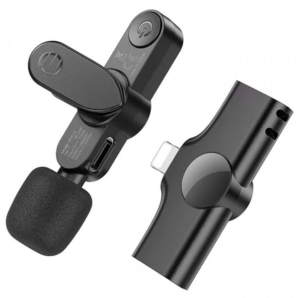 Петличний бездротовий мікрофон Borofone BFK12 Trophy lavalier Lightning