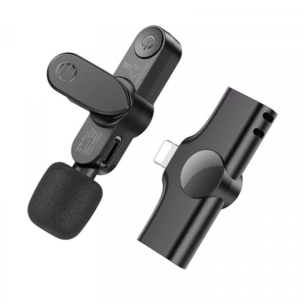 Петличний бездротовий мікрофон Borofone BFK12 Trophy lavalier Lightning