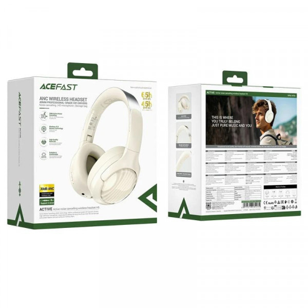 Накладні бездротові навушники Acefast H5 ANC