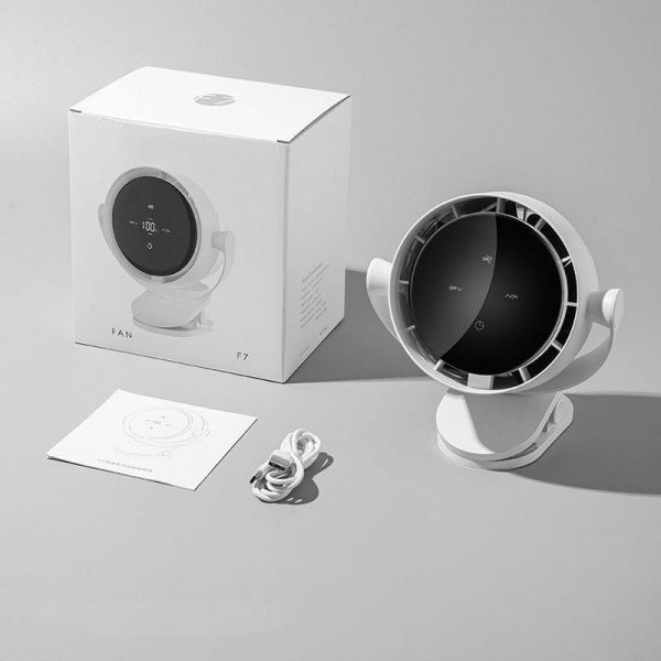 Настільний вентилятор F7 з затискачем 4000mAh