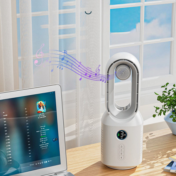 Настільний вентилятор F8 3in1 з Bluetooth-динаміком і нічником 4000mAh