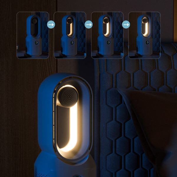 Настільний вентилятор F8 3in1 з Bluetooth-динаміком і нічником 4000mAh