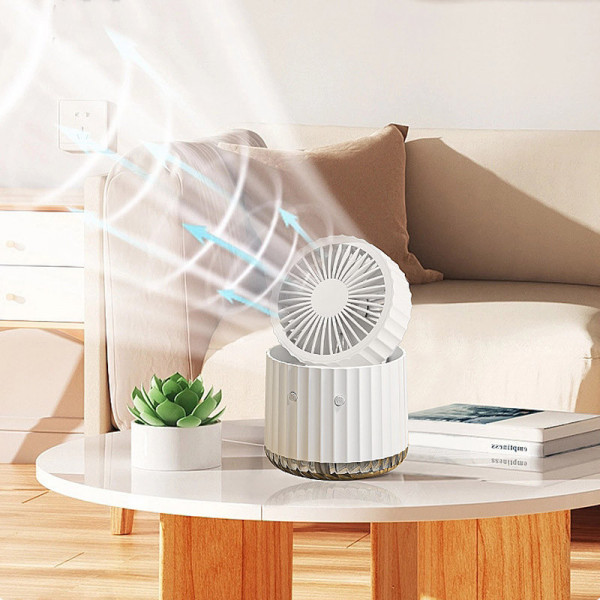 Настільний вентилятор Rapid Cooling 3in1 з водяним охолодженням і підсвічуванням 1200 mAh