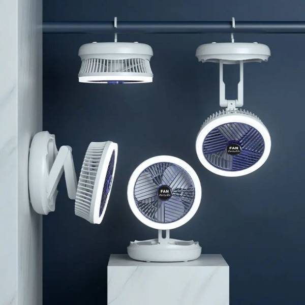 Настільний складний вентилятор Folding Fan 2in1 with Night Light