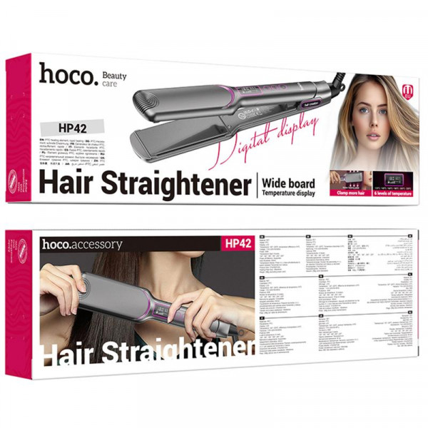 Випрямляч для волосся Hoco HP42 Wide board hair straightener with digital display
