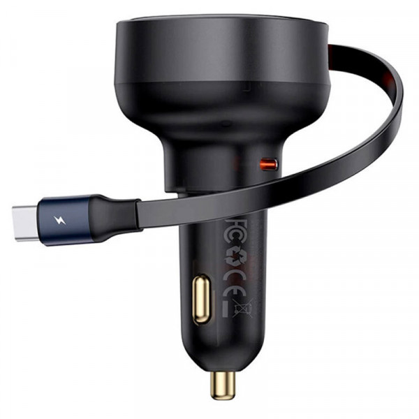 АЗП Baseus Enjoyment Pro 60W (1USB-C) + висувний кабель Type-C (C00057802111-01)
