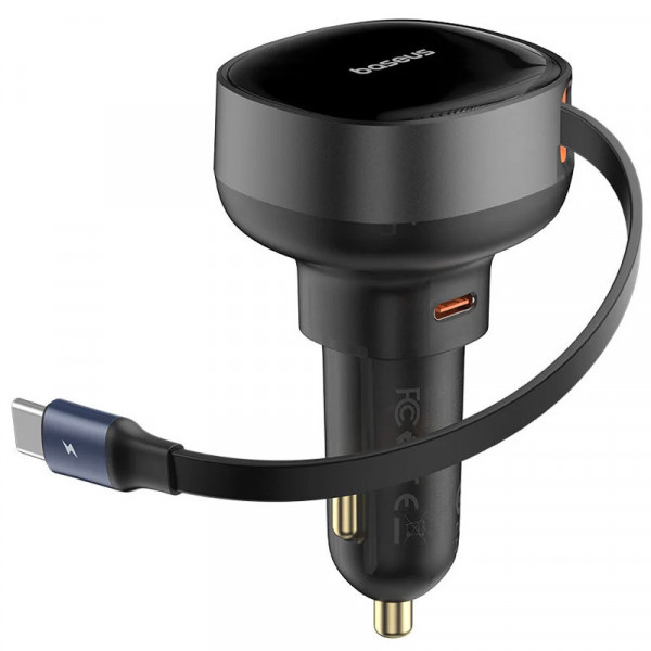 АЗП Baseus Enjoyment Pro 60W (1USB-C) + висувний кабель Type-C (C00057802111-01)