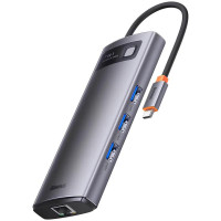 Перехідник HUB Baseus Metal Gleam Series 7-Port Clarity (Type-C to HDMI+USB3.0*3+PD+SD/TF) (B000307)